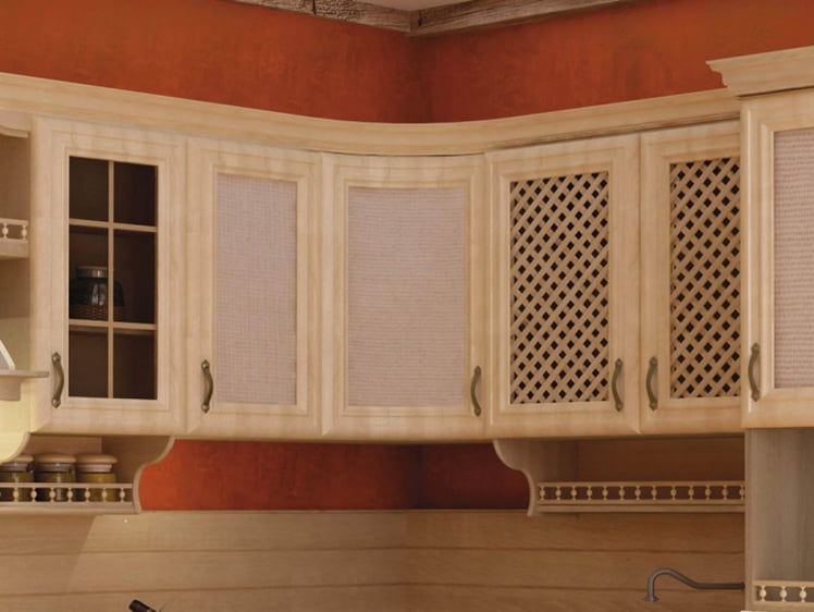 Шкаф кухонный угловой 600 радиусный с карнизом Кантри ЛД 235.311.000 Сономе эйч светлая_1