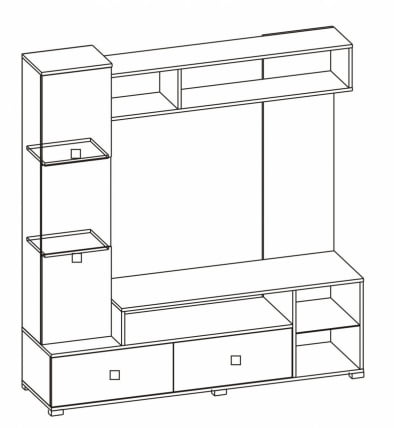 Стенка Карисма 5в Венге/белый глянец_47887_1