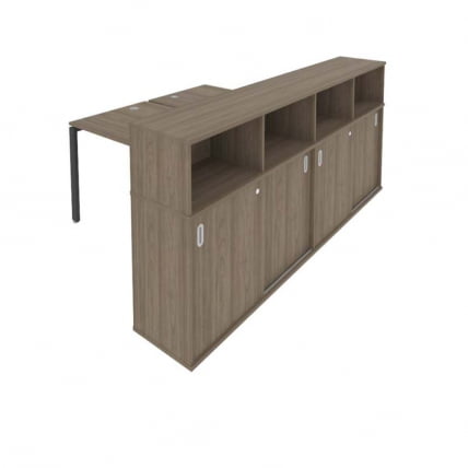 Рабочая станция с опорным шкафом-купе Metal System Б.РС-СШК-4.2 Вяз/Антрацит_0