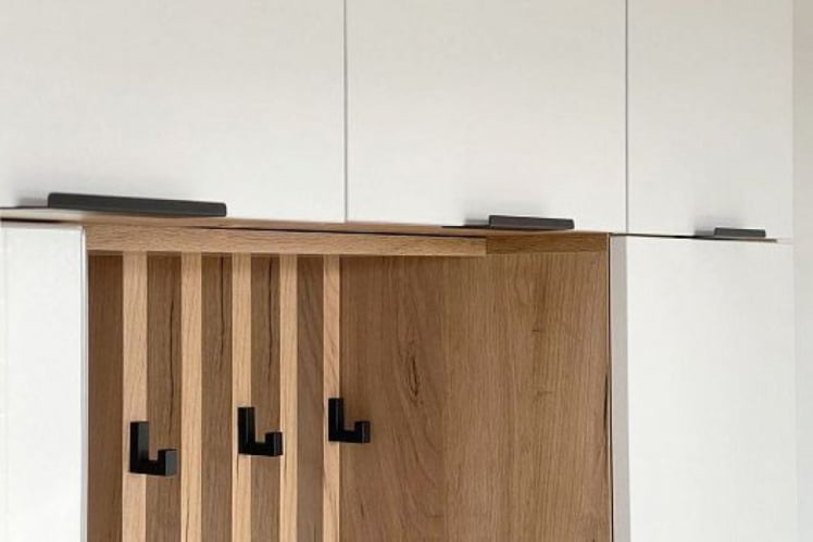 Антресоль двухдверная Бери MPR-025 Дуб крафт золотой/белое дерево_7