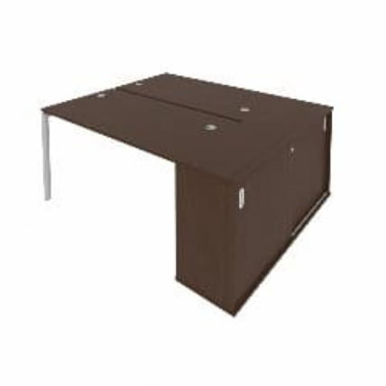 Рабочая станция с опорным шкафом-купе Metal System Б.РС-СШК-1.3 Венге/Серый_0