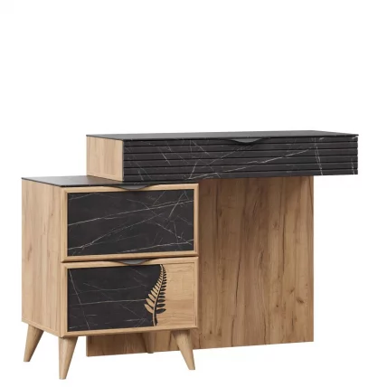 Стол туалетный Шелли ЛД 692.070.000 Дуб золотой Камень Пьетра чёрный_0