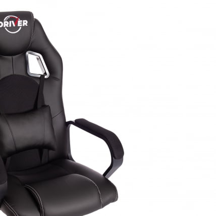 Кресло DRIVER (22) кож/зам/ткань, черный/черный , 36-6/TW-11_12