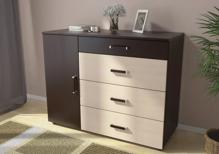 Комод Вега К-02 Венге/Дуб молочный_0