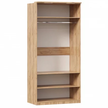 Шкаф двухстворчатый с зеркалом и декоративными накладками Фиджи ЛД 659.241.000 Дуб Золотой Белый_3