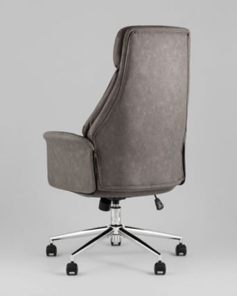 Кресло офисное TopChairs Neoma серый экокожа_4
