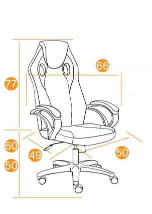 Кресло RACER GT MILITARY кож/зам/ткань, серый/серый, TW 12_3