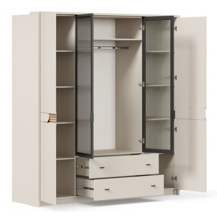 Шкаф четырехстворчатый Нильс ЛД 423.010.000 Кашемир/Дуб Тортуга_4