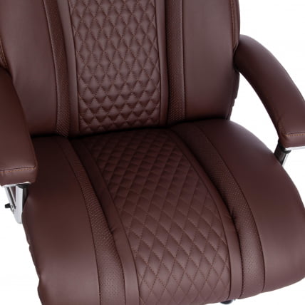 Кресло офисное Trust (max) кож/зам, коричневый/коричневый стеганный/коричневый, 36-36/36-36/6/36-36/06_10