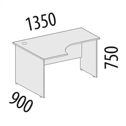 Стол эргономичный левый Альфа 63.62 Дуб кобург_1