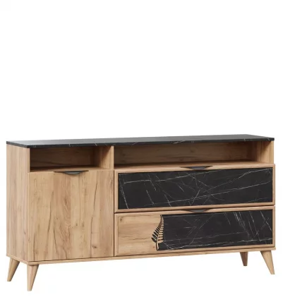 Комод 1500 Шелли ЛД 692.040.000 Дуб золотой Камень Пьетра чёрный_0