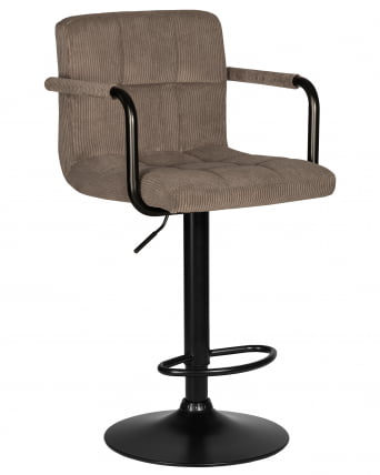Стул барный DOBRIN KRUGER ARM BLACK (какао вельвет (LAR-E2041-05))_0