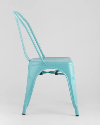 Стул TOLIX с высокой спинкой Голубой матовый_3