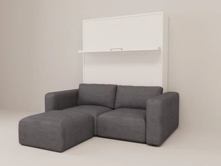 Диван-кровать трансформер Смарт 1 с пуфом К 1400 Дуб молочный_0