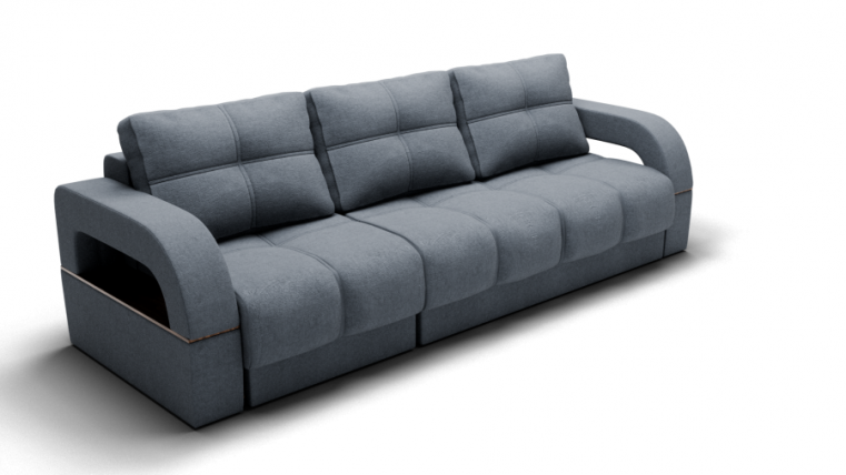 Диван Рич-2 (ЗР) Цвет фасада: Серый; Тип: Левый/правый; Материал фасада: Металл/Велюр_0