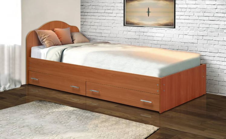 Кровать с ящиками на уголках №3 ЛДСП 700*2000 Ясень Шимо светлый_0