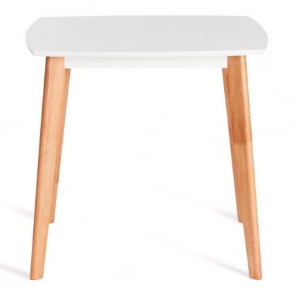 Стол обеденный Claire квадратный столешница МДФ, опоры дерево гевея, белый / натуральное дерево, 80 x 80 x 75см_1