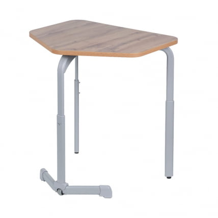 Парта одноместная трапеция (рост 3-7) Ясень Шимо светлый/Металл Серый_0