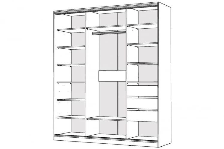 Шкаф-купе 2-х дверный Виктория 2000х584х2300, Белый 20ДЗДЗ-ПППЯ-Б 310-1663_1