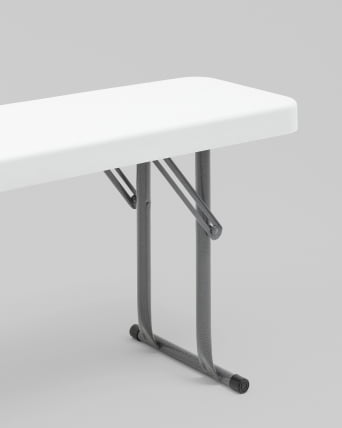 Скамейка складная 152*25*42 см белая_4