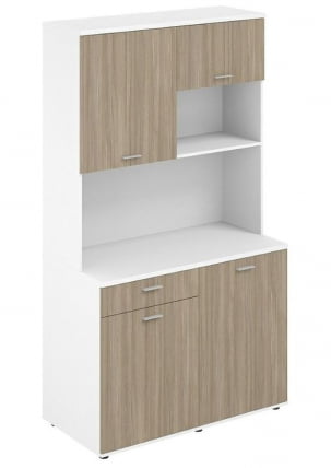 Офисная мини-кухня с ящиком Sigma SG.1002.WH.OD Белый Дуб темный_0