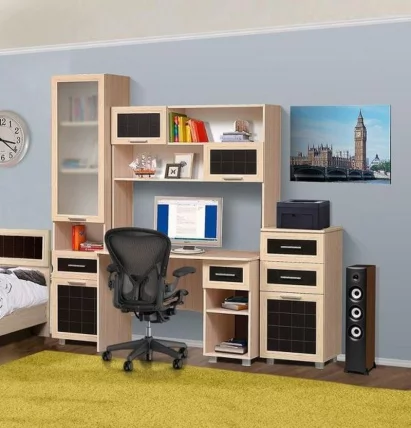 Тумба МДФ Уголок школьника Дуб беленый Туя светлая_1