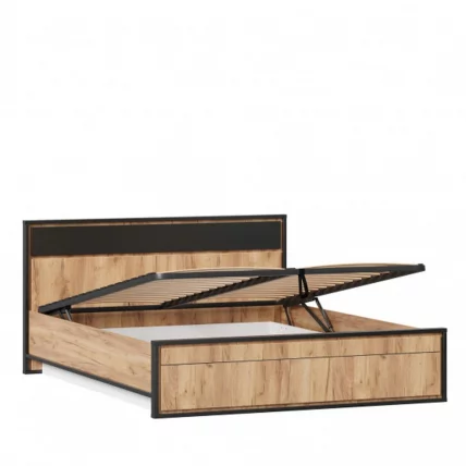 Кровать двуспальная 1600 с подъемным механизмом Техно ЛД 678.141.000.006 Дуб Золотой Черный_3