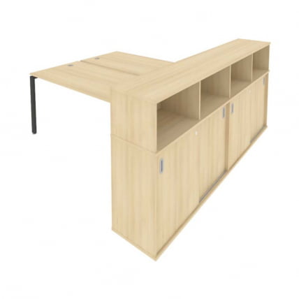 Рабочая станция с опорным шкафом-купе Metal System Б.РС-СШК-4.5 Акация/Антрацит_0