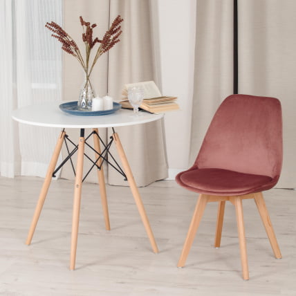 Стул TULIP SOFT (mod. 74) / 1 шт. в упаковке вельвет/дерево , 54 х 47 х 83 см , коралловый (HLR 44)/натуральный_8