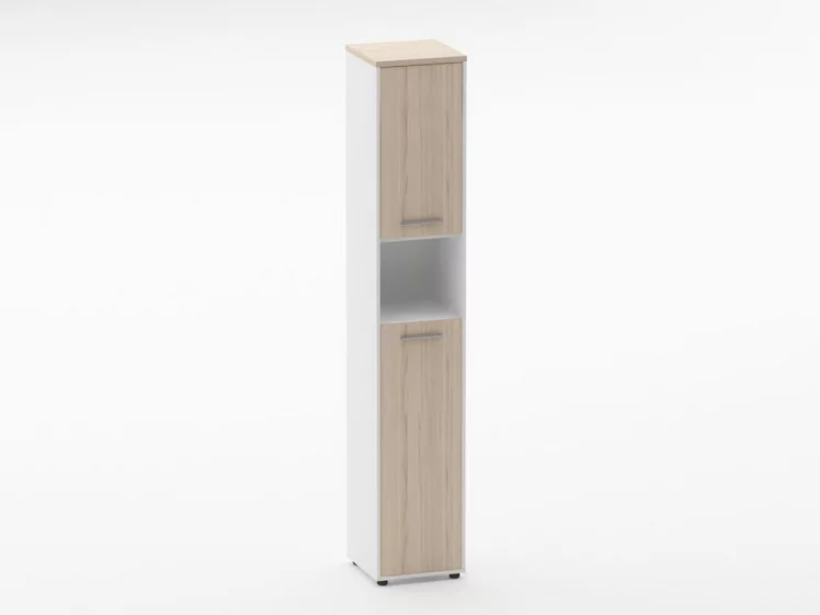 Шкаф 5 узкий закрытый, с нишей Deka 10.23.14Пр Туя/Белый_0