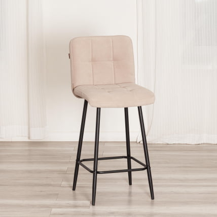 Полубарный стул Medeo/Медео велюр, бежевый, 7, 42х56х102 см_13