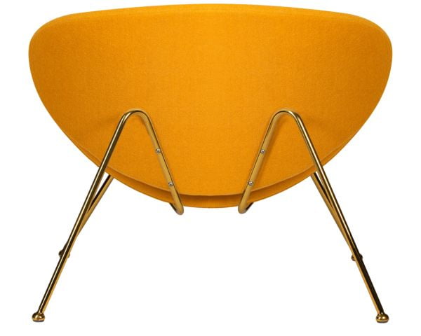 Кресло дизайнерское ДОБРИН ЕМИЛЙ (желтая ткань АФ13, золотое основание) 2 шт / DOBRIN EMILY AF13,_5