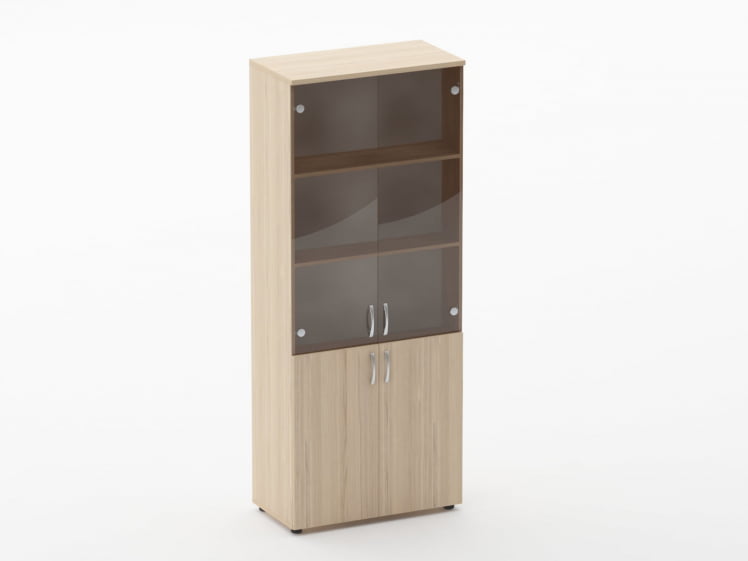 Шкаф высокий со стеклом Glassy 6.19.151 Орех_0