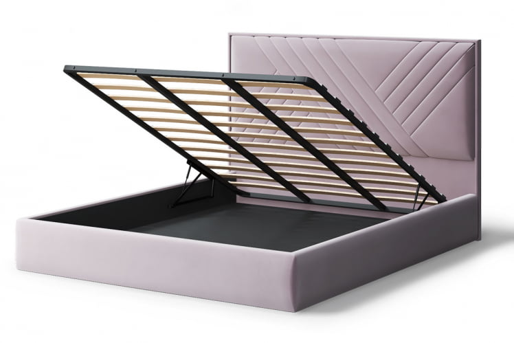 Кровать МИРА 2000*1800мм (без опор), велюр НЕО 15 (лиловый), (б/основания, б/матраса) / NEO_2