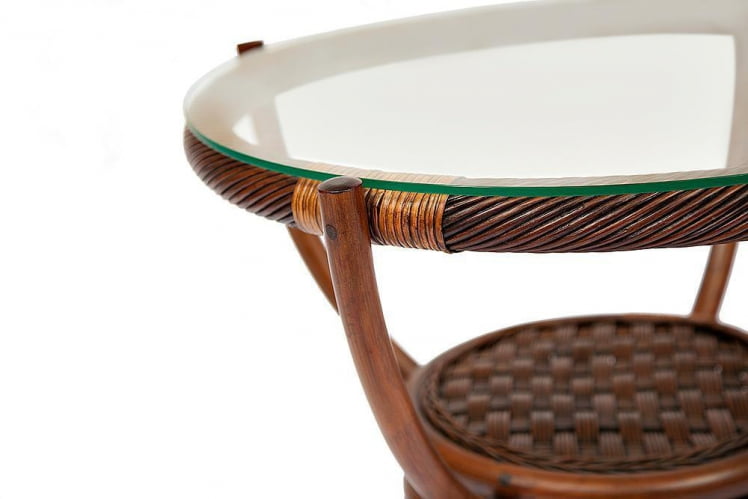 Столик кофейный Andrea ротанг, D60х50см, Pecan Washed (античн. орех)_1