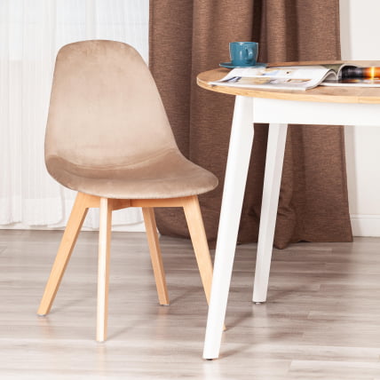 Стул CИНДЙ СОФТ (мод. C1021Ф1-1) велюр/дерево бук, 55 х 48 х 83 см, коричневый ХЛР12 / натуральный / CINDY SOFT (mod. C1021F1-1) HLR12_8