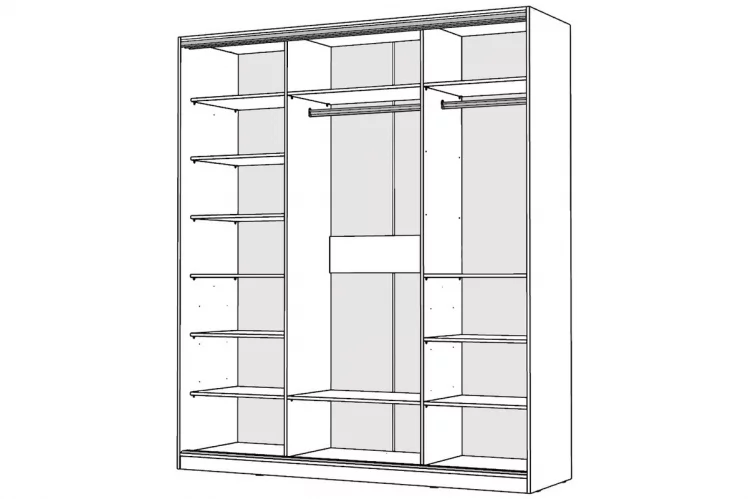 Шкаф-купе 2-х дверный Виктория 1800х584х2300, Белый 18ДЗДЗ-ПППШ-Б 310-613_1