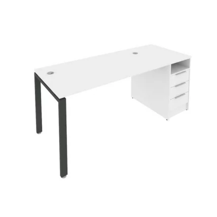 Рабочая станция с опорной тумбой Metal System Б.РС-СТП -1.3 Белый/Антрацит_0