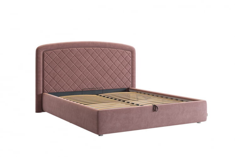 Кровать 1.6 Сильва 2 с подъем. механизмом ZP.KM1.6-18 пудра (велюр)_1