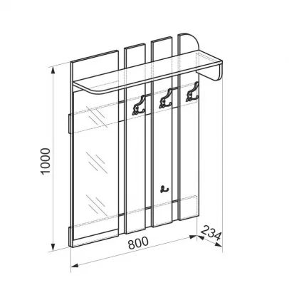 Настенная вешалка Аврора Дуб млечный / Венге_76639_2