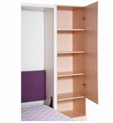 Шкаф-диван-кровать Смарт 1 3-в-1 правый 1400 Белая шагрень_3