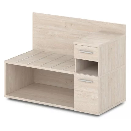 Тумба багажная с ящиком и дверью правый Ornata 	Н-444 Пр Дуб Верцаска Светлый_0