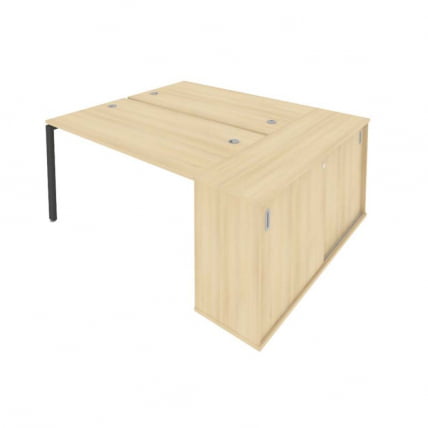 Рабочая станция с опорным шкафом-купе Metal System Б.РС-СШК-1.3 Акация/Антрацит_0