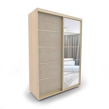 Шкаф-купе 2-х дверный Акцент-Квадро КЛ 1000х600 Дуб молочный/Золото_0