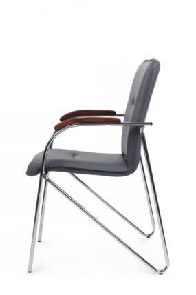 Стул Самба с деревянными подлокотниками SMB-02H Хром гальв. Серый_5