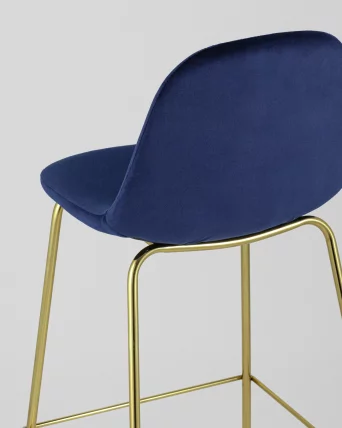 Стул барный Валенсия Синий с золотыми ножками_6