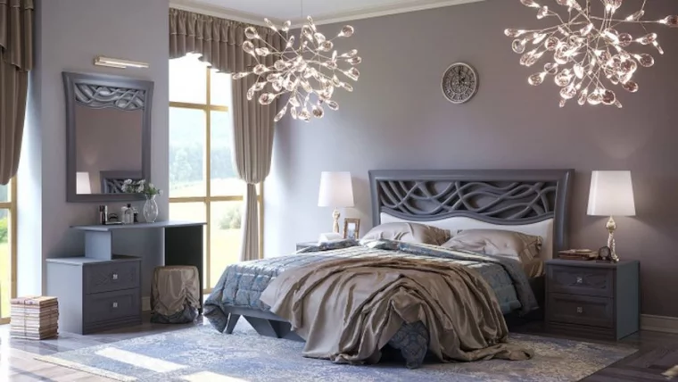 Комплект мебели для спальни Джулия №1 Оникс серый_0