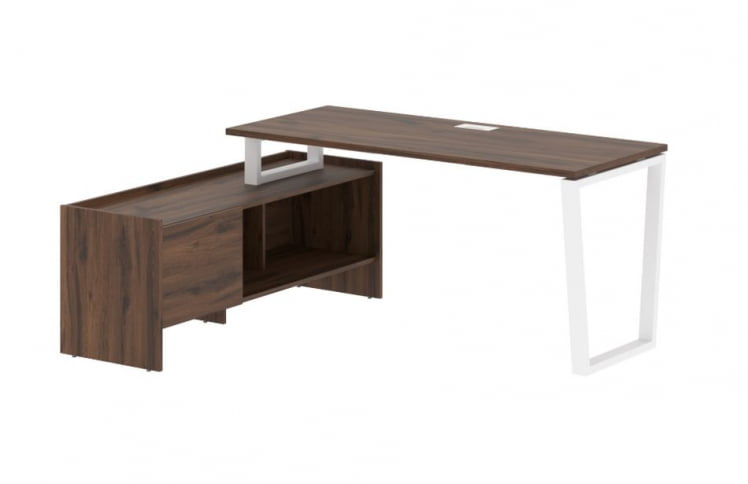 Стол с тумбой EDIS EVCT 17614 Дуб Денвер темный Белый_0