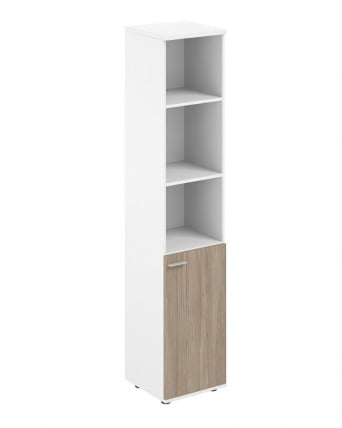 Шкаф высокий полуоткрытый правый Sigma SG.832.WH.OD.R Белый Дуб темный_0