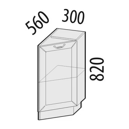 Стол кухонный торцевой (прав) Оливия 72.64_1